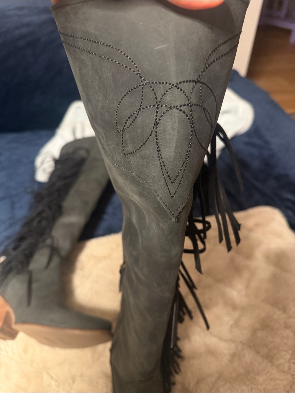NEW!! Dingo Sky High Fringe Genuine Leather Cowboy Western Boots sz 10 - Picture 5 of 9